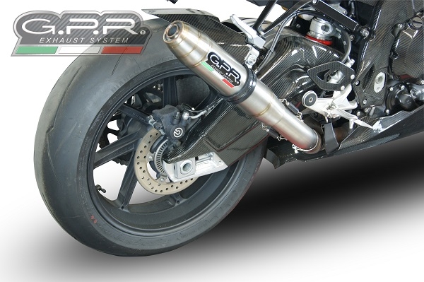 Esapament GPR compatibil cu Bmw S 1000 RR -M  2015 Evacuare slip-on omologata, inclusiv db killer detașabil și cot de legătură,Deeptone Inox