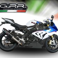 Exhaust compatible with Bmw S 1000 RR -M 2015-2016, Furore Nero, Homologated legal slip-on exhaust including removable db killer and link pipe
