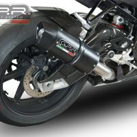 Exhaust compatible with Bmw S 1000 RR -M 2015-2016, Furore Nero, Homologated legal slip-on exhaust including removable db killer and link pipe