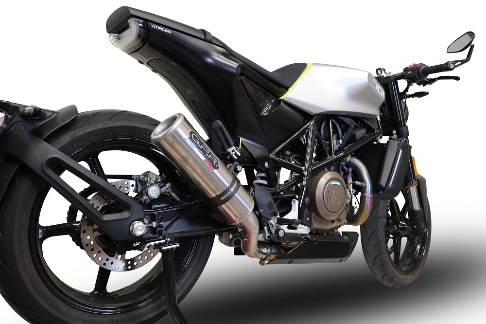 Esapament GPR compatibil cu Husqvarna Vitpilen 701 2018 Evacuare slip-on omologata, inclusiv db killer detașabil și cot de legătură,M3 Inox 