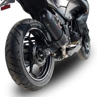 Exhaust compatible with Kawasaki Z 300 2014-2017, Furore Nero, Homologated legal slip-on exhaust including removable db killer and link pipe