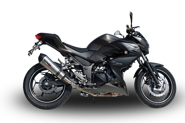 Esapament GPR compatibil cu Kawasaki Z 300 2014 Evacuare slip-on omologata, inclusiv db killer detașabil și cot de legătură,New Grand Prix Evo Titanium