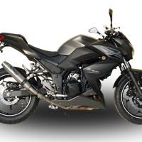 Exhaust compatible with Kawasaki Z 300 2014-2017, Deeptone Inox, Homologated legal slip-on exhaust including removable db killer and link pipe