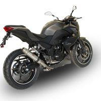 Exhaust compatible with Kawasaki Z 300 2014-2017, Deeptone Inox, Homologated legal slip-on exhaust including removable db killer and link pipe