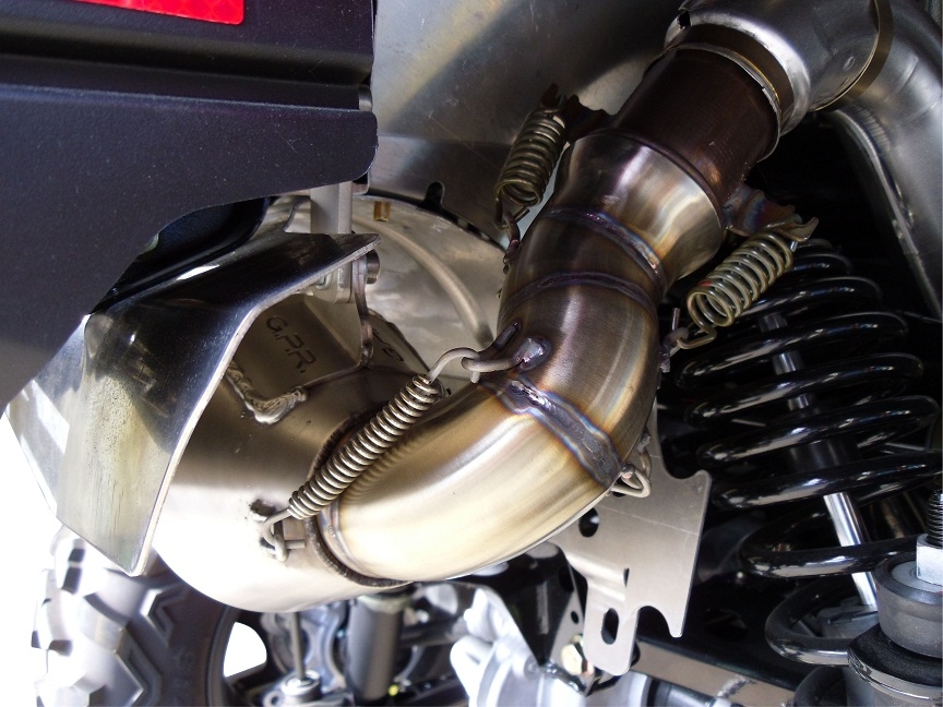 Esapament GPR compatibil cu Polaris Sportsman Xp 850 - Xp 850 Forest 2010 Evacuare slip-on omologata, inclusiv db killer detașabil și cot de legătură,Power Bomb