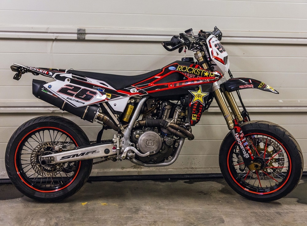 Esapament GPR compatibil cu Husqvarna Sm - Te 450 R 2004 Evacuare slip-on omologata, inclusiv db killer detașabil și cot de legătură,Furore Poppy