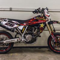 Esapament GPR compatibil cu Husqvarna Sm - Te 450 R 2004 Evacuare slip-on omologata, inclusiv db killer detașabil și cot de legătură,Furore Poppy