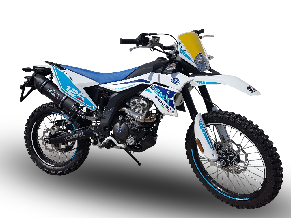 Esapament GPR compatibil cu F.B. Mondial Smx 125 Enduro 2021 Evacuare slip-on omologata, inclusiv db killer detașabil, cot de legătură și catalizator,Furore Evo4 Poppy