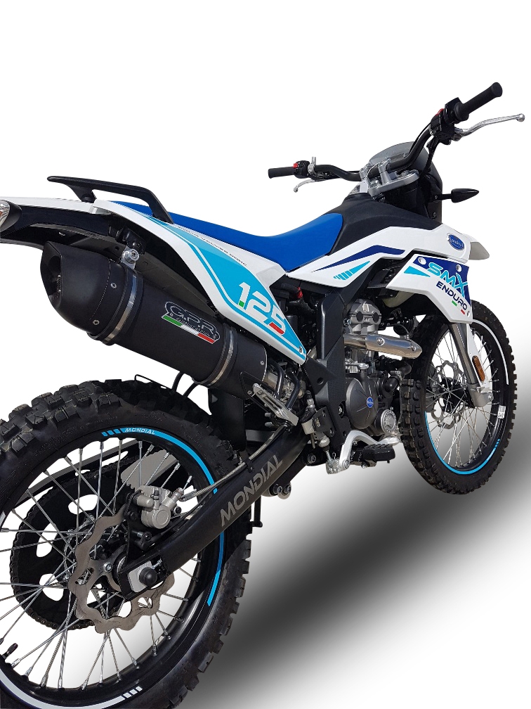 Esapament GPR compatibil cu F.B. Mondial Smx 125 Enduro 2018 Evacuare slip-on omologata, inclusiv db killer detașabil, cot de legătură și catalizator,Furore Evo4 Nero