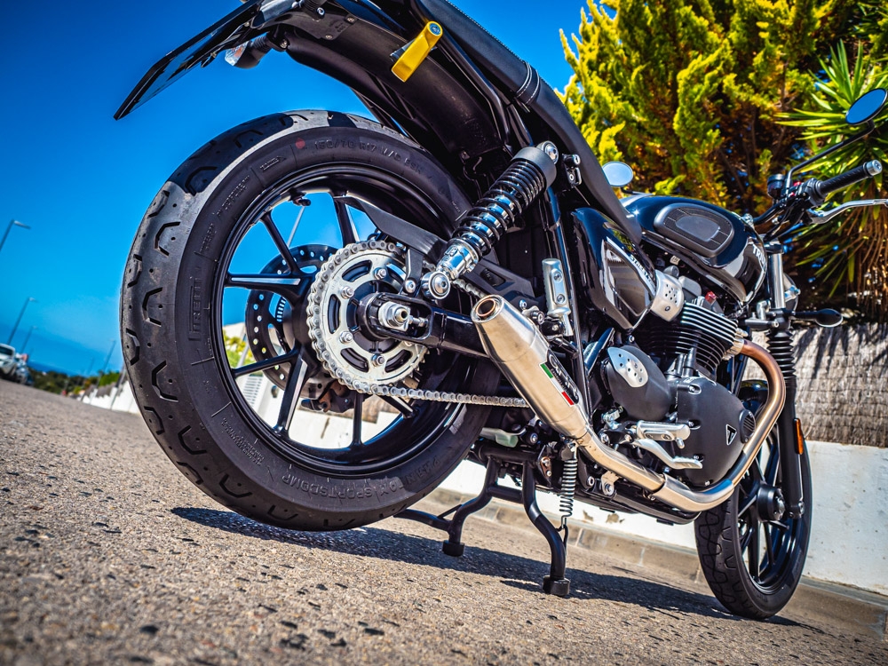 Esapament GPR compatibil cu Triumph Street Twin 900 2020 Evacuare cu dublă omologare legală, inclusiv db killers și coturi de legătură detașabile,Deeptone Inox