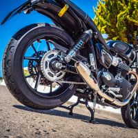 Esapament GPR compatibil cu Triumph Street Twin 900 2020 Evacuare cu dublă omologare legală, inclusiv db killers și coturi de legătură detașabile,Deeptone Inox