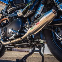 Esapament GPR compatibil cu Triumph Street Twin 900 2020 Evacuare cu dublă omologare legală, inclusiv db killers și coturi de legătură detașabile,Deeptone Inox