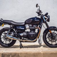 Esapament GPR compatibil cu Triumph Street Twin 900 2020 Evacuare cu dublă omologare legală, inclusiv db killers și coturi de legătură detașabile,Vintacone