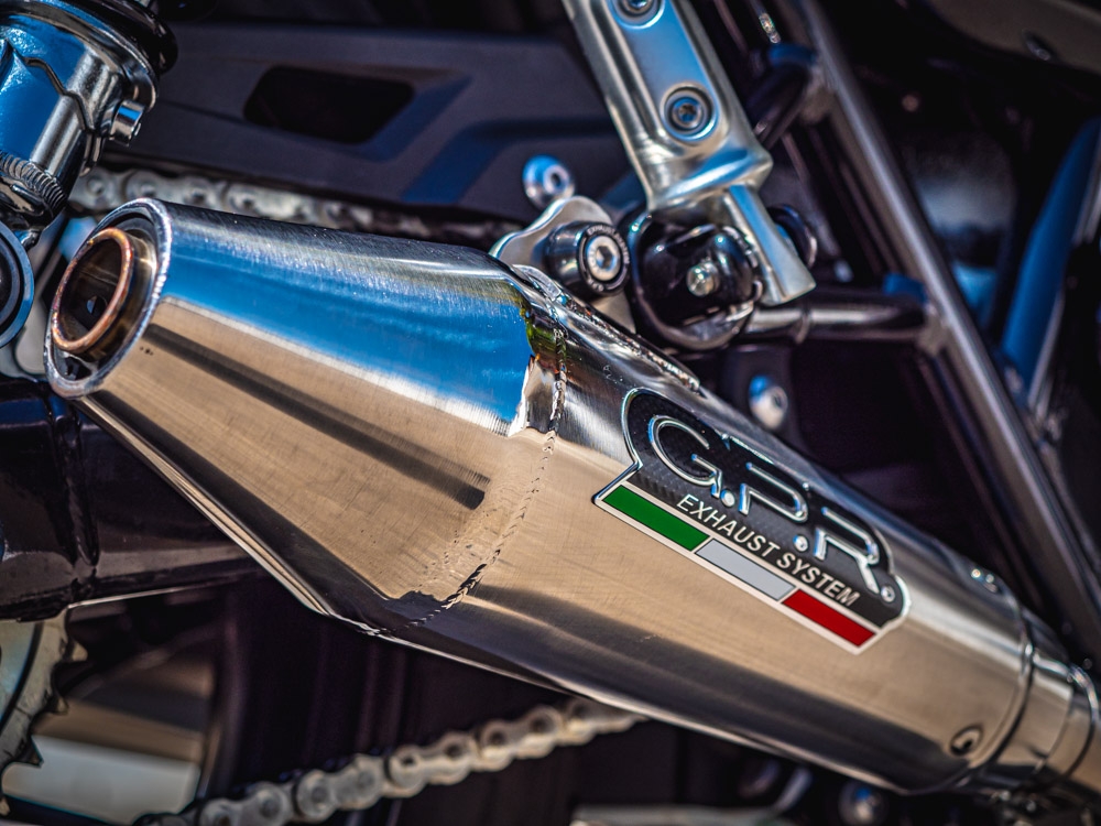 Esapament GPR compatibil cu Triumph Street Twin 900 2020 Evacuare cu dublă omologare legală, inclusiv db killers și coturi de legătură detașabile,Vintacone