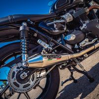 Esapament GPR compatibil cu Triumph Street Twin 900 2020 Evacuare cu dublă omologare legală, inclusiv db killers și coturi de legătură detașabile,Vintacone