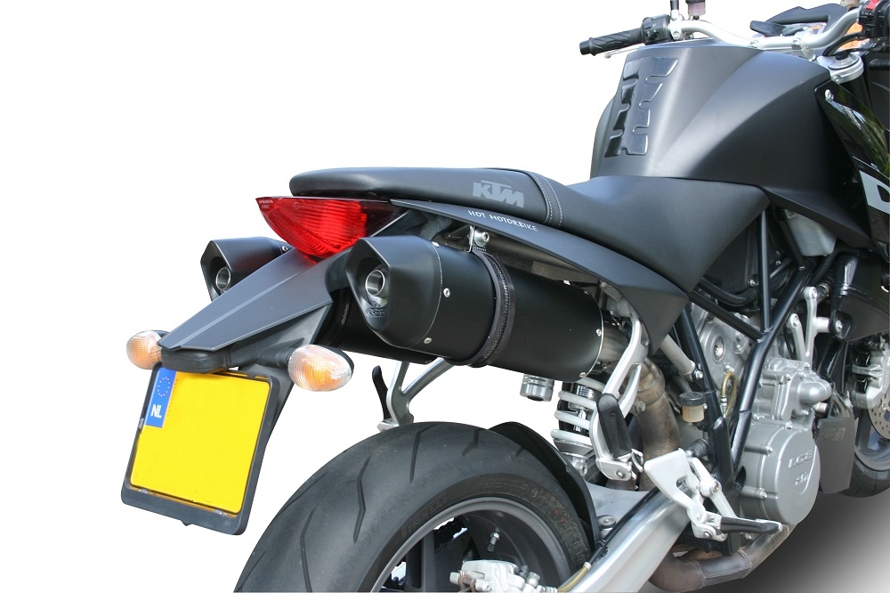 Esapament GPR compatibil cu Ktm Superduke 990 - R ( LC8) 2004 Evacuare cu dublă omologare legală, inclusiv db killers și coturi de legătură detașabile,Furore Nero