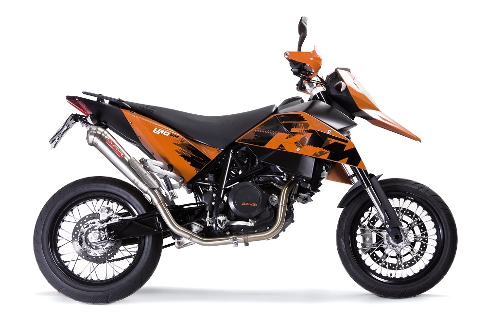 Esapament GPR compatibil cu Ktm Supermoto 690 2007 Sistem complet de evacuare legal omologat, inclusiv db killer detașabil,Powercone Evo