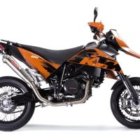 Esapament GPR compatibil cu Ktm Supermoto 690 2007 Sistem complet de evacuare legal omologat, inclusiv db killer detașabil,Powercone Evo