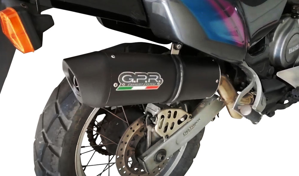 Esapament GPR compatibil cu Yamaha Xtz 750 Supertenere 1989 Evacuare slip-on omologata, inclusiv db killer detașabil și cot de legătură,Furore Nero
