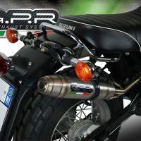 Exhaust compatible with Suzuki Rv 200 Van Van 2016-2017, Deeptone Inox, Homologated legal slip-on exhaust including removable db killer and link pipe