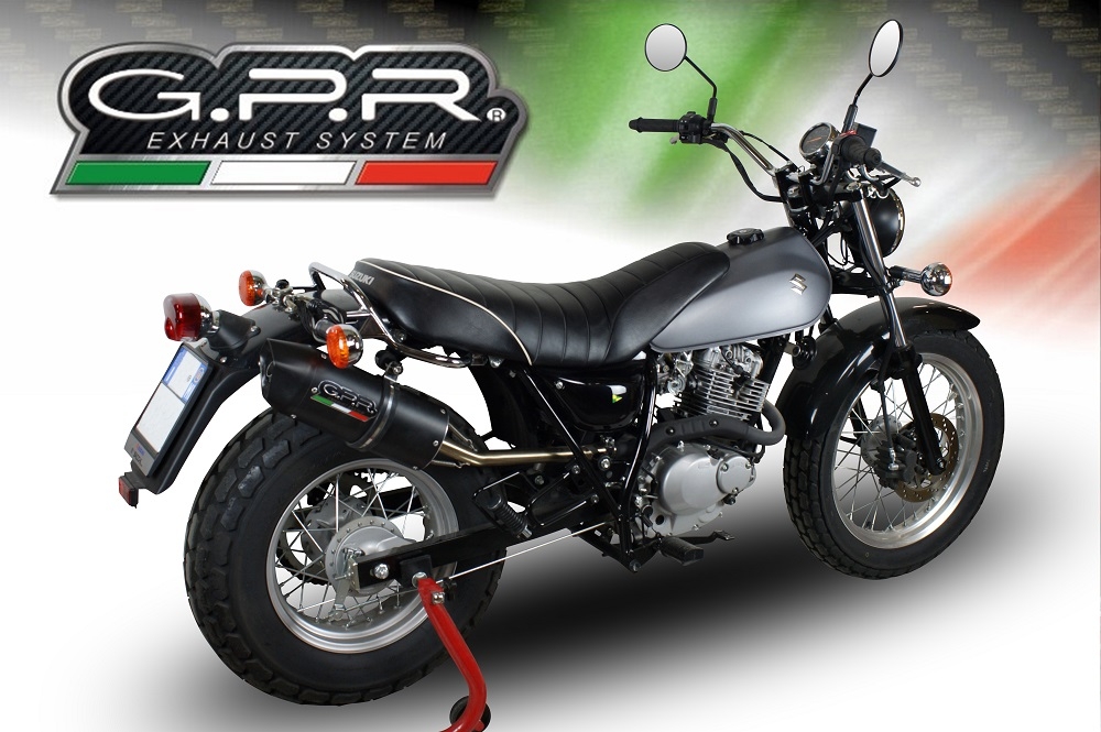 Exhaust compatible with Suzuki Rv 200 Van Van 2016-2017, Furore Nero, Homologated legal slip-on exhaust including removable db killer, link pipe and catalyst