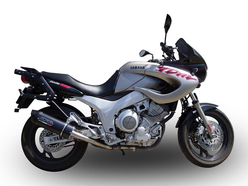 Exhaust compatible with Yamaha Tdm 850 1991-2001, Furore Nero, Dual Homologated legal slip-on exhaust including removable db killers and link pipes