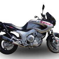 Exhaust compatible with Yamaha Tdm 850 1991-2001, Furore Nero, Dual Homologated legal slip-on exhaust including removable db killers and link pipes