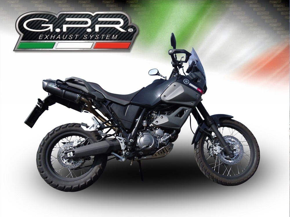Esapament GPR compatibil cu Yamaha Xt 660 Z Teneré 2008 Evacuare cu dublă omologare legală, inclusiv db killers și coturi de legătură detașabile,Furore Nero