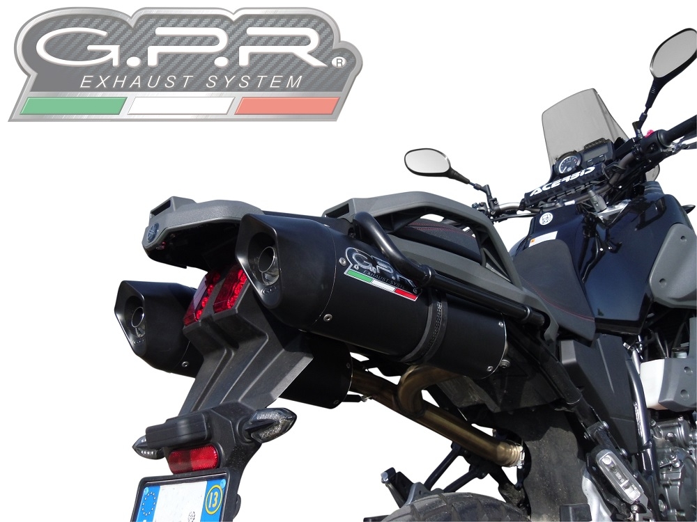 Esapament GPR compatibil cu Yamaha Xt 660 Z Teneré 2008 Evacuare cu dublă omologare legală, inclusiv db killers și coturi de legătură detașabile,Furore Nero