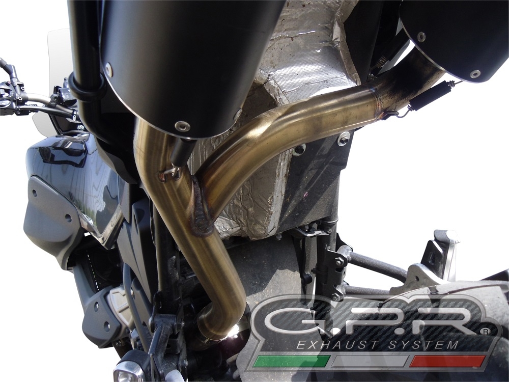 Esapament GPR compatibil cu Yamaha Xt 660 Z Teneré 2008 Evacuare cu dublă omologare legală, inclusiv db killer detașabile, coturi de legătură și catalizatori,Satinox 