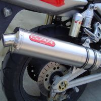 Esapament GPR compatibil cu Kawasaki Zrx-1200 2002 Amortizor de zgomot cu bolt-on omologat, inclusiv db killer detașabil,Inox Tondo
