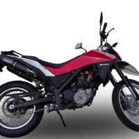 Exhaust compatible with Husqvarna TERRA - STRADA TR 650 2013-2015, Furore Nero, Dual Homologated legal slip-on exhaust including removable db killers and link pipes