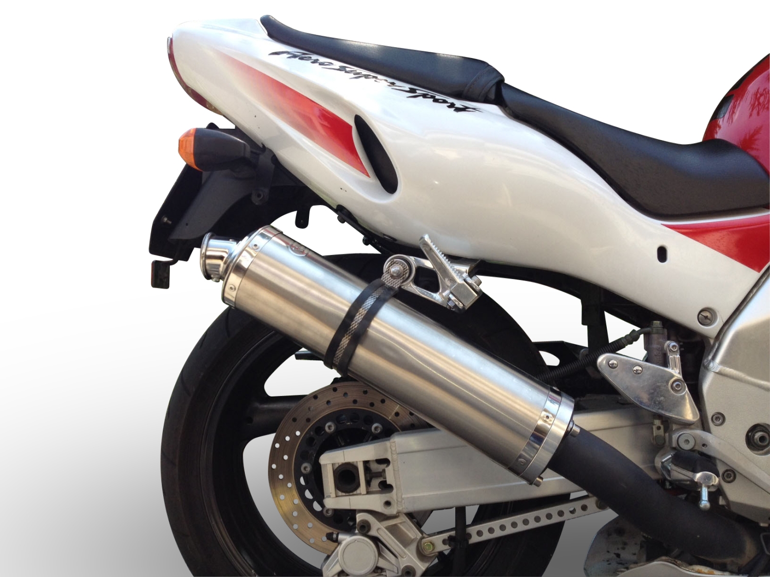 Exhaust compatible with Yamaha YZF 1000 R Thunderace 1996-2003, Inox Tondo, Homologated legal bolt-on silencer including removable db killer