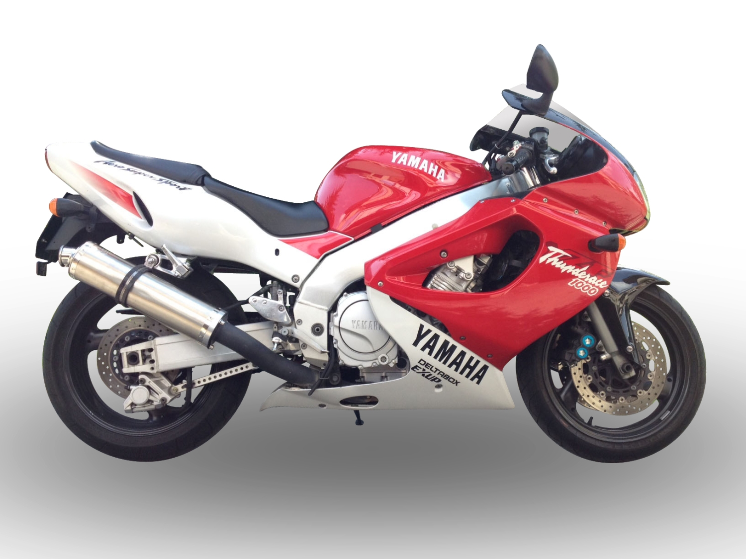 Exhaust compatible with Yamaha YZF 1000 R Thunderace 1996-2003, Inox Tondo, Homologated legal bolt-on silencer including removable db killer