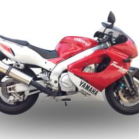 Exhaust compatible with Yamaha YZF 1000 R Thunderace 1996-2003, Inox Tondo, Homologated legal bolt-on silencer including removable db killer
