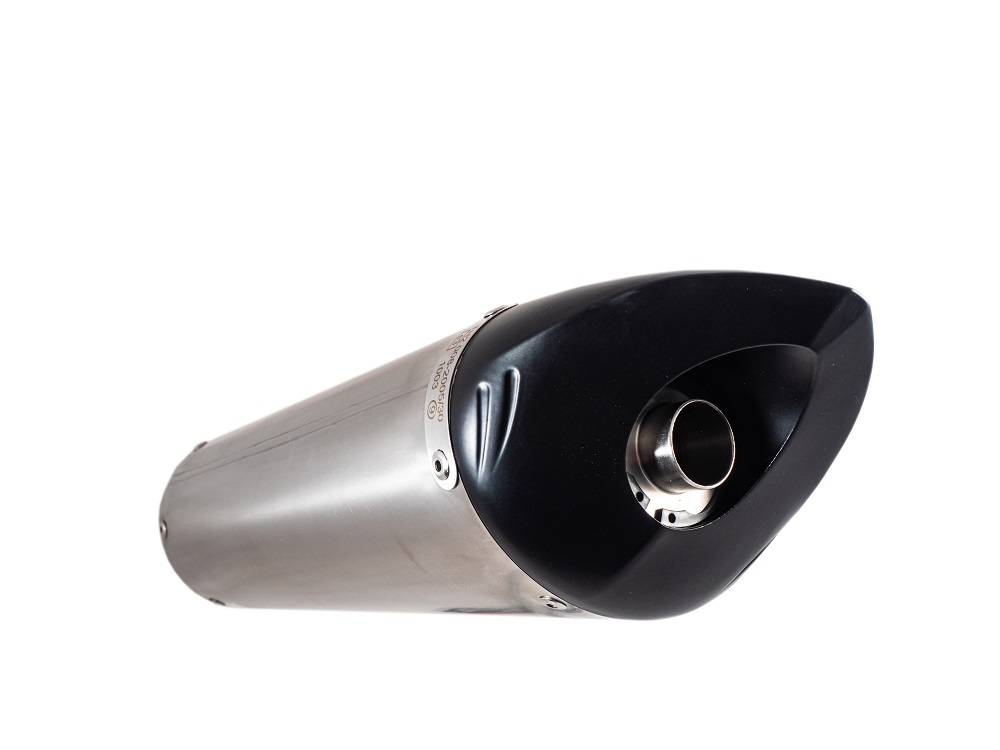 Exhaust compatible with Benelli Tnt 899 2008-2016, Tiburon Titanium, Homologated legal slip-on exhaust including removable db killer and link pipe