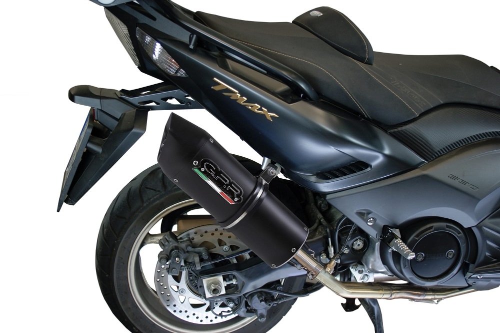 Exhaust compatible with Yamaha T-Max 500 2001-2011, Furore Nero, Homologated legal full system exhaust, including removable db killer