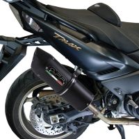 Exhaust compatible with Yamaha T-Max 500 2001-2011, Furore Nero, Homologated legal full system exhaust, including removable db killer