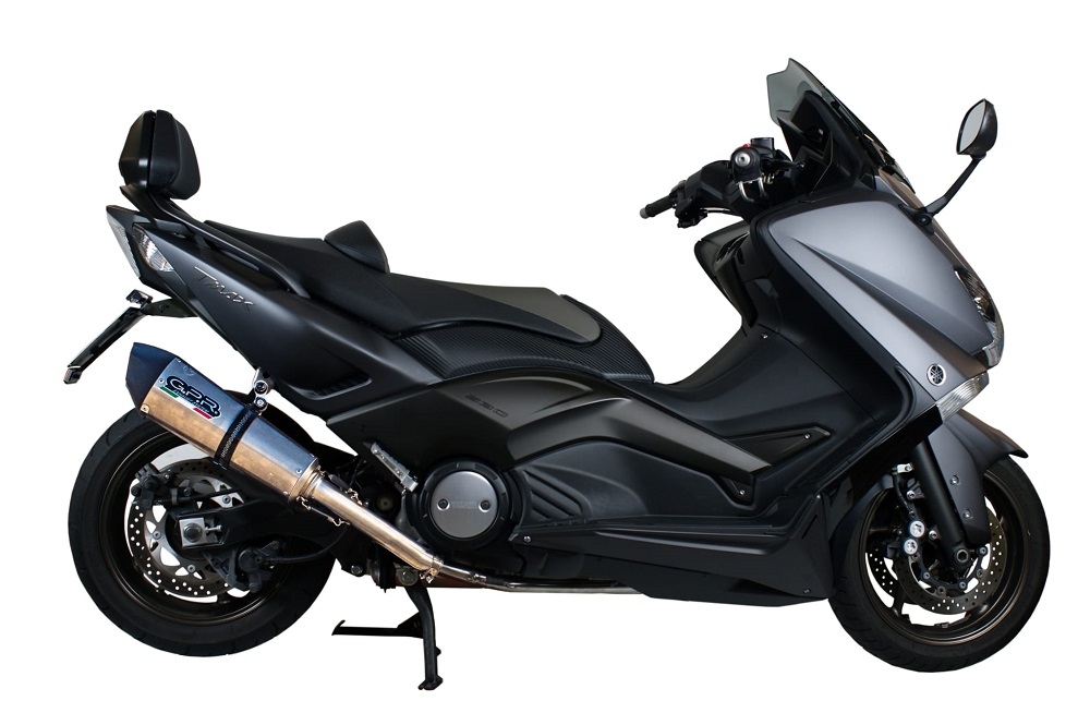Esapament GPR compatibil cu Yamaha T-Max 530 2012 Sistem complet de evacuare legal omologat, inclusiv db killer și catalizator detașabil,New Grand Prix Evo Titanium