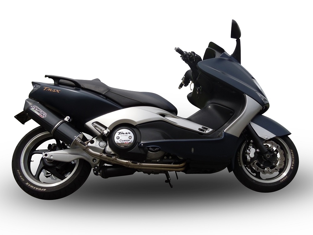 Exhaust compatible with Yamaha T-Max 500 2001-2011, Furore Nero, Homologated legal full system exhaust, including removable db killer