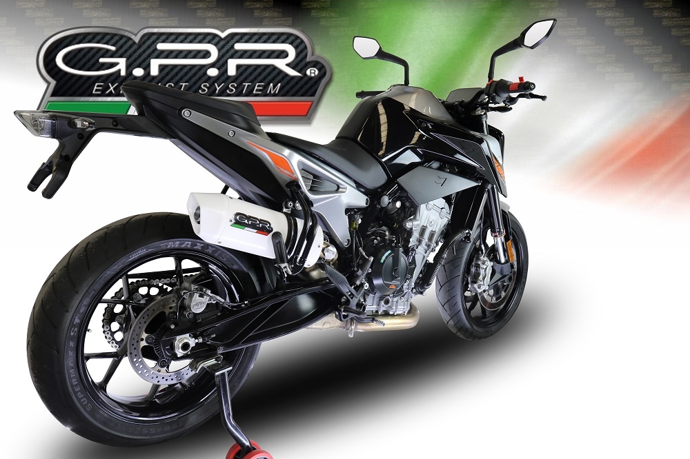 Exhaust compatible with Ktm Duke 790 2017-2020, Albus Evo4, Homologated legal slip-on exhaust including removable db killer and link pipe