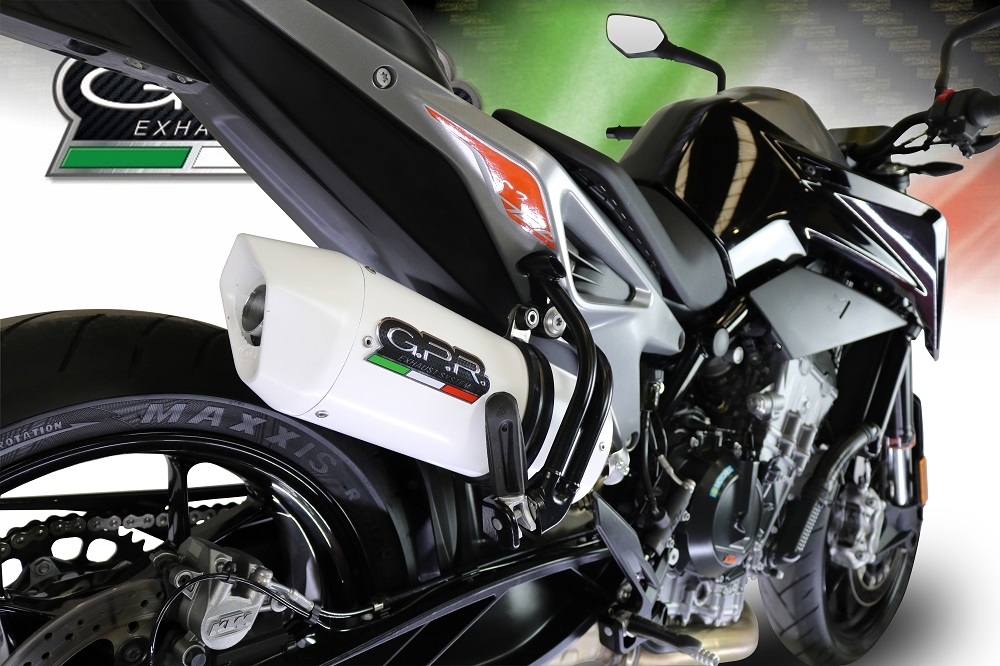 Exhaust compatible with Ktm Duke 790 2017-2020, Albus Evo4, Homologated legal slip-on exhaust including removable db killer and link pipe