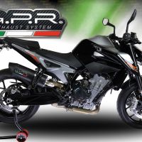 Esapament GPR compatibil cu Ktm Duke 790 2021 Evacuare slip-on omologata, inclusiv db killer detașabil și cot de legătură,Furore Evo4 Nero