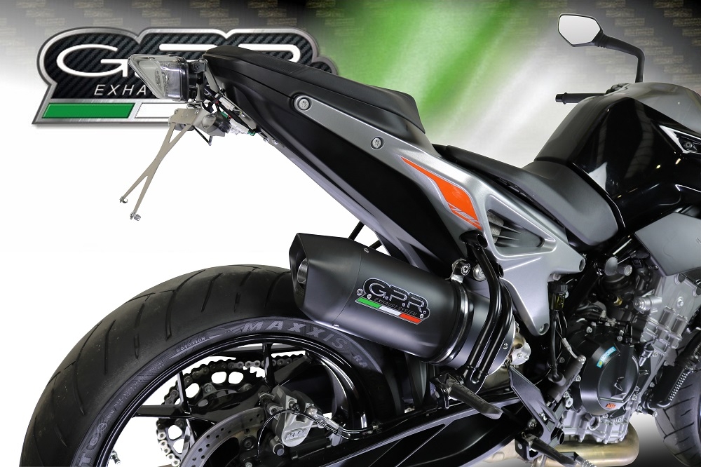 Esapament GPR compatibil cu Ktm Duke 790 2021 Evacuare slip-on omologata, inclusiv db killer detașabil și cot de legătură,Furore Evo4 Nero