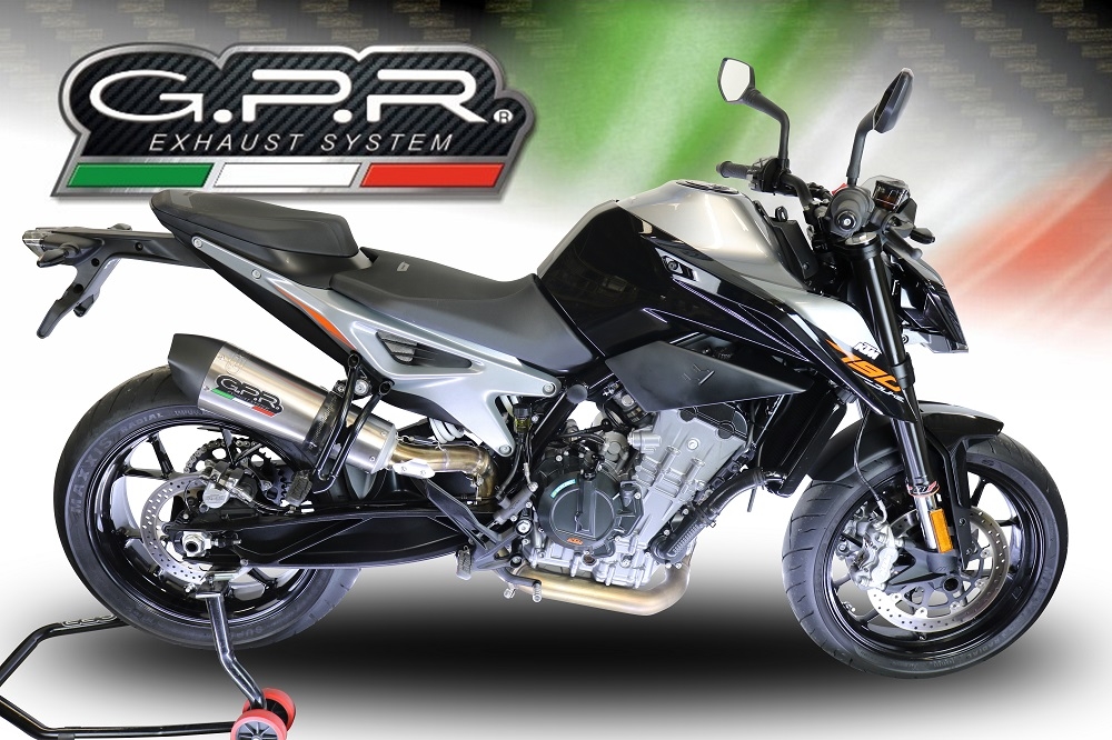 Esapament GPR compatibil cu Ktm Duke 790 2017 Evacuare slip-on de curse, inclusiv cot de legătură,New Grand Prix Evo Titanium