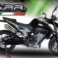 Esapament GPR compatibil cu Ktm Duke 790 2021 Evacuare slip-on omologata, inclusiv db killer detașabil și cot de legătură,Powercone Evo