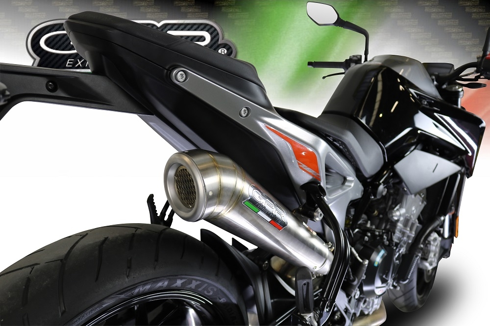 Esapament GPR compatibil cu Ktm Duke 790 2021 Evacuare slip-on omologata, inclusiv db killer detașabil și cot de legătură,Powercone Evo
