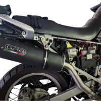 Esapament GPR compatibil cu Honda Transalp Xl 600 V 1996 Evacuare slip-on omologata, inclusiv db killer detașabil și cot de legătură,Furore Nero