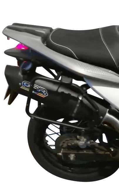 Exhaust compatible with Honda Transalp Xl 700 V 2007-2014, Furore Nero, Homologated legal slip-on exhaust including removable db killer and link pipe