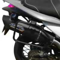 Exhaust compatible with Honda Transalp Xl 700 V 2007-2014, Furore Nero, Homologated legal slip-on exhaust including removable db killer and link pipe